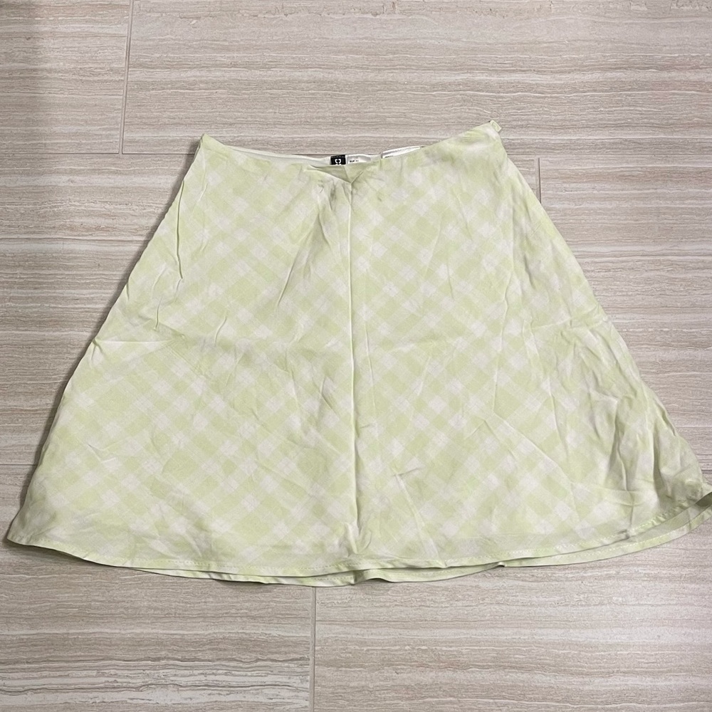 neon plaid skirt